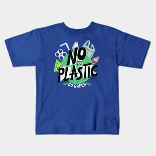 No To Plastic Go Green Kids T-Shirt